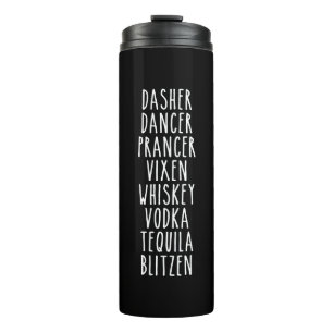 Garrafa Térmica Dasher Dancer Prancer Vixen Whiskey Vodka Tequila