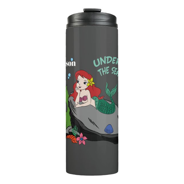 Garrafa Térmica De volta à escola com sereias de aço inoxidável (Frente)