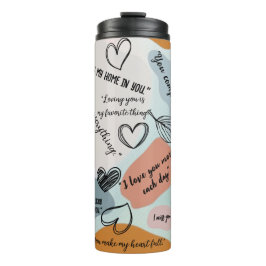 Garrafa Térmica Declaração Profunda de Amor Doodles Abstrato Minim