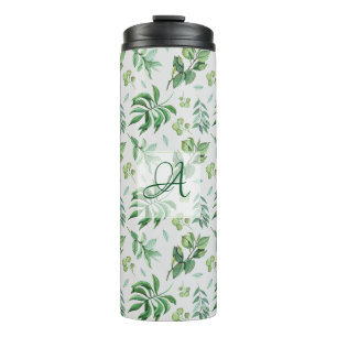 Garrafa Térmica Decor De Casa Botânico Da Licença Verde Monogram