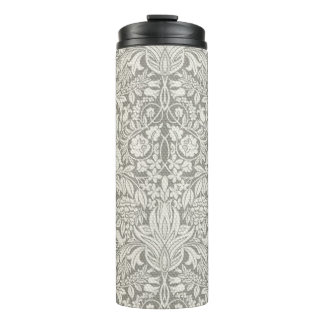 Garrafa Térmica Decoração de Casa Floral de Damasco Branco Elegant