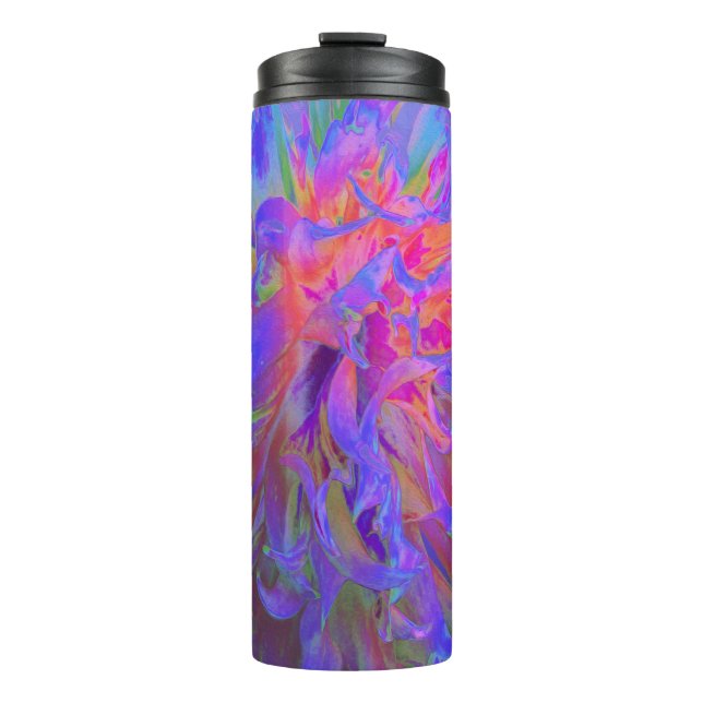 Garrafa Térmica Decorativa Psicodélica Elegante Dahlia Flower (Frente)