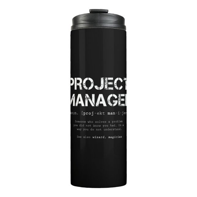 Garrafa Térmica Definição de Dicionário do Funny Project Manager (Frente)