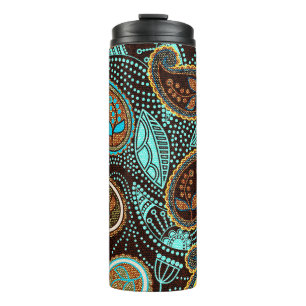 Garrafa Térmica Denim Paisley: Padrão de Textura de Jeans Invisíve