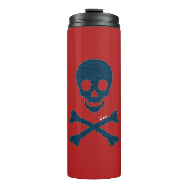 Garrafa Térmica Denim Skull (Frente)