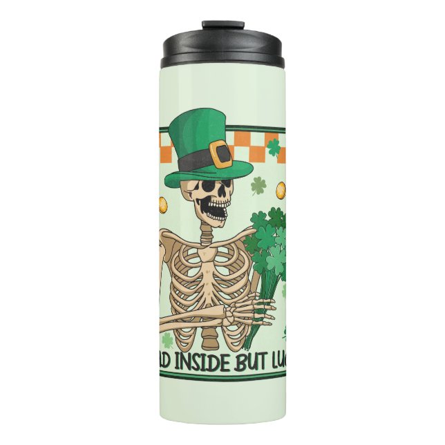 Garrafa Térmica Dentro morto Mas Sortudo - Leprechaun Skeleton (Frente)