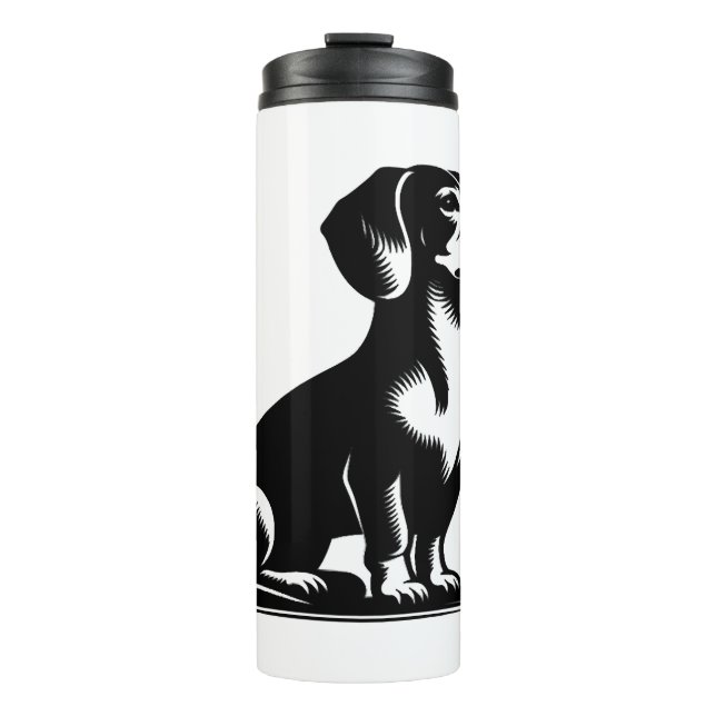 Garrafa Térmica Desenho Clássico de Caça Vintage Dachshund  (Frente)