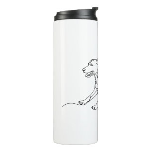 Garrafa Térmica Desenho de Arte de Linha Contínua de Cachorro Mini