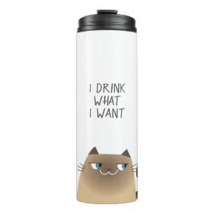 Garrafa Térmica Desenho de Gato Siames