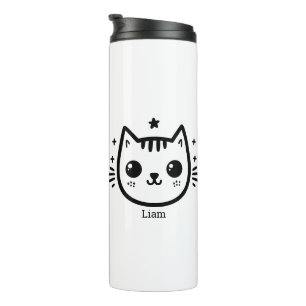 Garrafa Térmica Desenho infantil Preto e Branco Minimalista