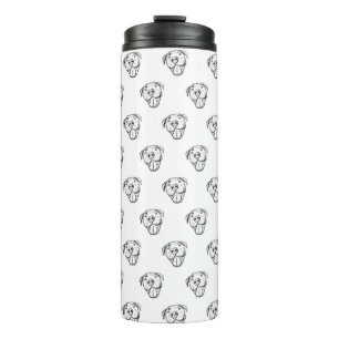 Garrafa Térmica desenho pitbull simples amantes de cães preto bran