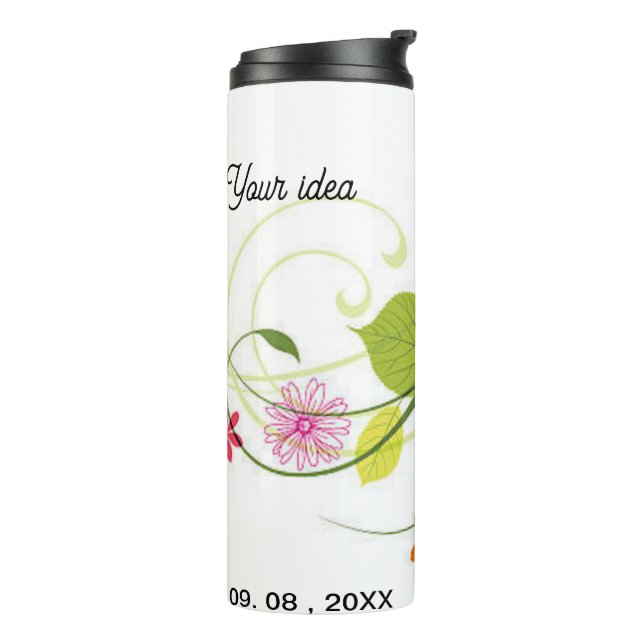 Garrafa Térmica Desenhos de Caneca de Flores Silvestres, Caneca Fl (Giro à esquerda)
