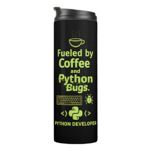 Garrafa Térmica Desenvolvedor Python Engraçado – Alimentado por Bu