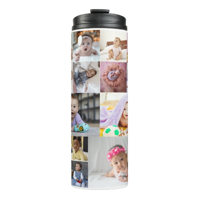 Garrafa Térmica Design da Sua Própria Colagem de Fotos 15 (Frente)