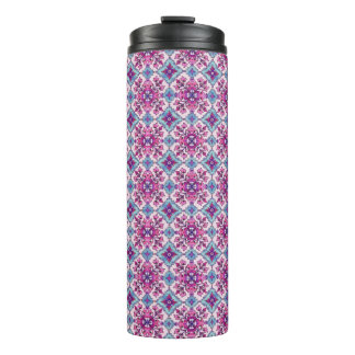 Garrafa Térmica Design de azulejos rosa e azul