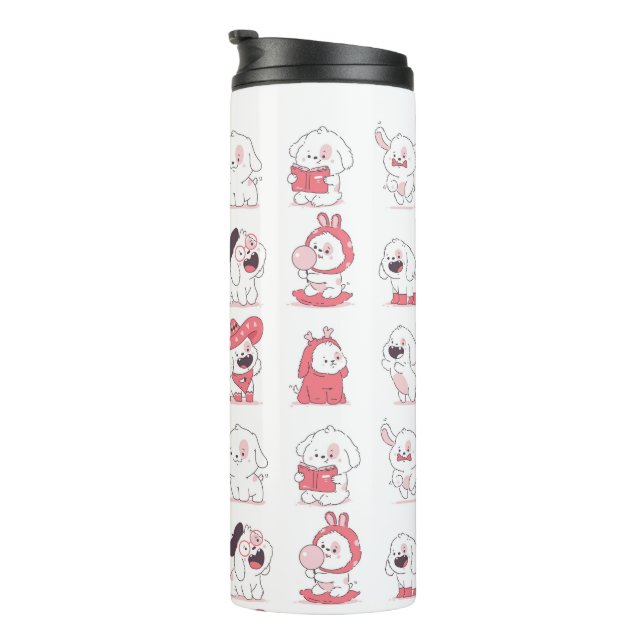 Garrafa Térmica design de cachorro fofo kawaii (Rotação à direita)