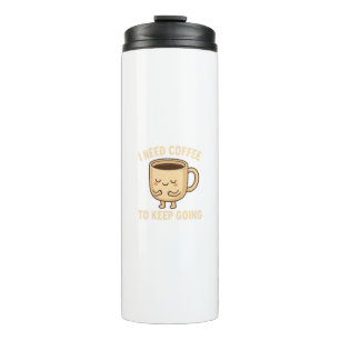 Garrafa Térmica Design de Cartoon Engraçado no Café Lover