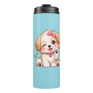 Garrafa Térmica Design de embrulho de caneca de cachorrinho fofo –
