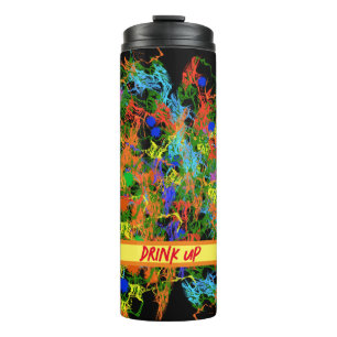 Garrafa Térmica Design de estilo artístico divertido com manchas d