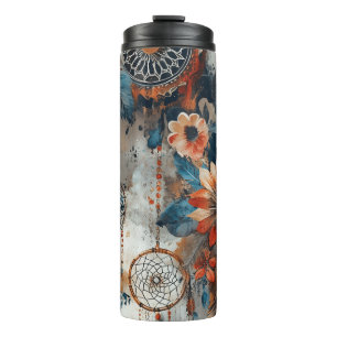 Garrafa Térmica Design de estilo Boho com caçadores de sonhos