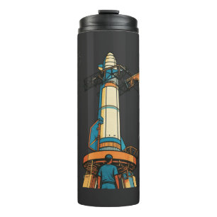 Garrafa Térmica Design de Exploração Espacial Futurista