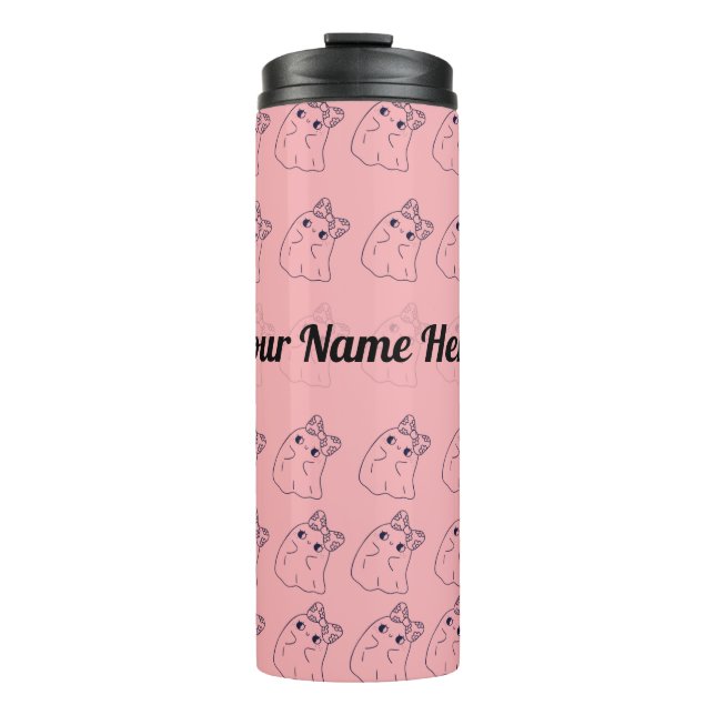 Garrafa Térmica Design de Fantasma do Bom Halloween (Frente)