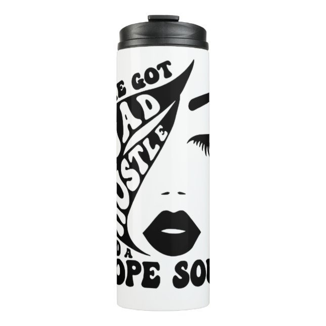 Garrafa Térmica Design de Hustle natalino para empoderar mulheres  (Frente)