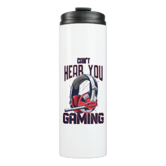 Garrafa Térmica Design de jogos com fone de ouvido