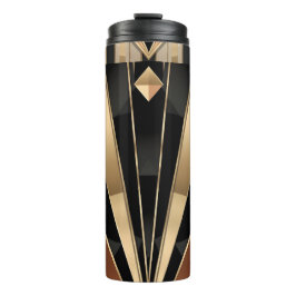 Garrafa Térmica Design de Luxo Geométrico Art Deco Sol Nascente