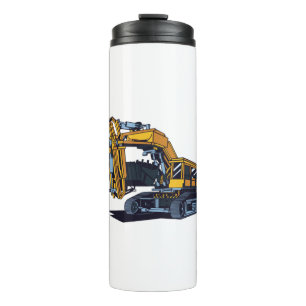 Garrafa Térmica Design de máquinas de escavação amarela