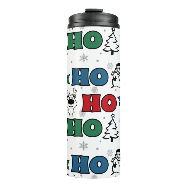 Garrafa Térmica Design de Natal Ho-Ho (Frente)