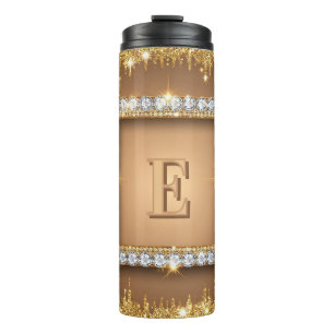 Garrafa Térmica ✨ Design de Nome Personalizado com Monograma de Di