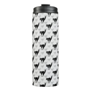 Garrafa Térmica Design de Padrão de Silhueta de Sombra de Gato Pre