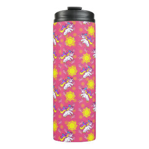 Garrafa Térmica Design de Padrão de Unicórnio Sunny Rosa Bonito