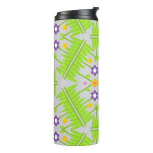 Garrafa Térmica design de padrão floral contínuo caleidoscópio
