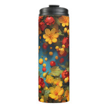 Design de padrão floral vibrante amarelo e vermelh