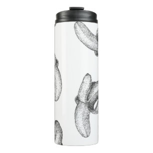 Garrafa Térmica Design de padrão sem costura ou fundo com banana.