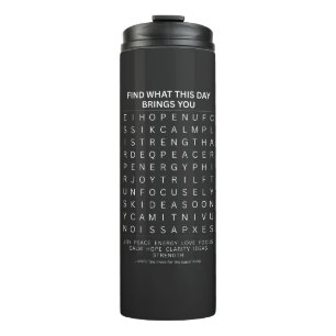 Garrafa Térmica Design de Quebra-cabeça de Pesquisa do Word para M