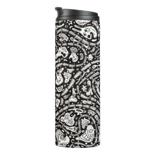 Garrafa Térmica Design de Rostos Estranhos de Desenho Animado Curv