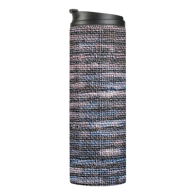 Garrafa Térmica Design de sobreposição de folhas azuis/Cinza com a (Rotação à direita)