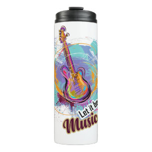 Garrafa Térmica Design de violão pintado digitalmente
