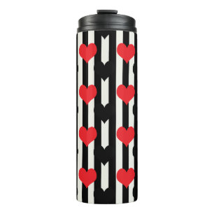 Garrafa Térmica Design do padrão cardíaco vermelho vermelho-preto