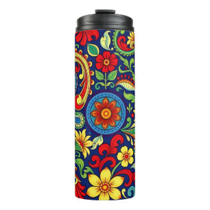 Garrafa Térmica Design do Rainbow Colour Flor Paisley