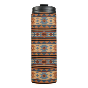 Garrafa Térmica Design do sudoeste da Adobe Cinza Castanho Padrão