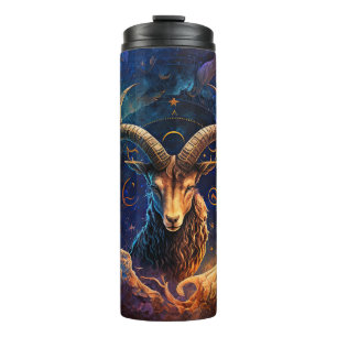 Garrafa Térmica Design em Aquarela do Signo de Capricórnio