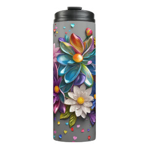 Garrafa Térmica design Floral 3D