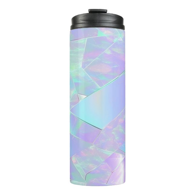 Garrafa Térmica Design Iridescente Azul e Roxo (Frente)