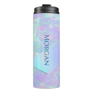 Garrafa Térmica Design Iridescente Azul e Roxo, Nome ou Mensagem