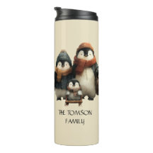 Design Personalizado Família de Pinguins de Invern