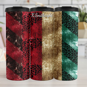 Garrafa Térmica Design Texturizado com Impressão Animal Ondulada